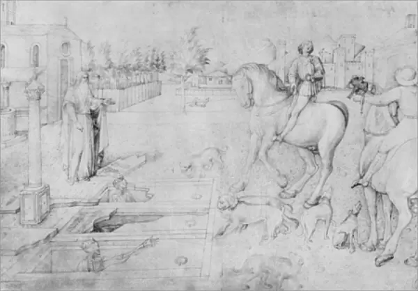 The three dead men and the three living men, from the Jacopo Bellinis Album of drawings