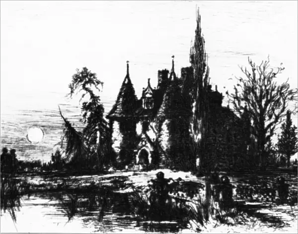 The House of Usher, illustration from The Works of Edgar Allan Poe, 1884