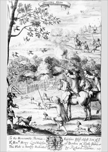 Shooting Flying, from The Gentlemans Recreation published by Richard Blome
