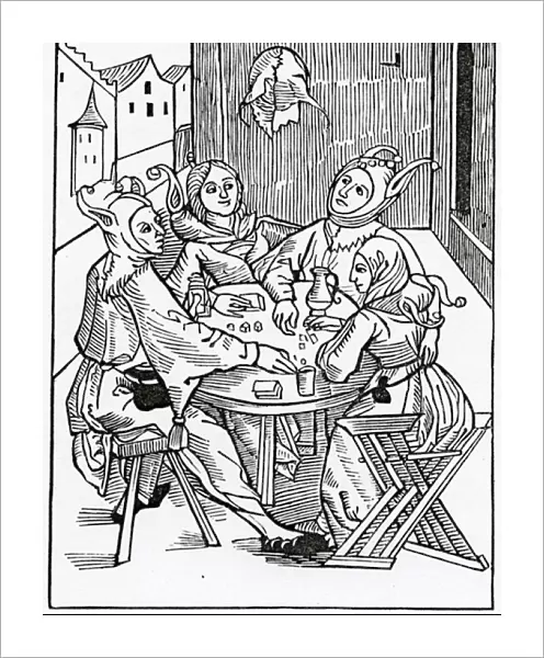 Of carde players and dysers, illustration from Alexander Barclays English translation