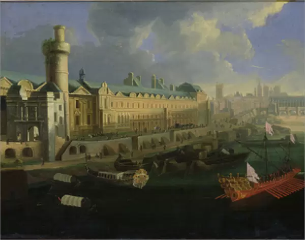 The River Seine, View of the Pont Neuf, The Louvre and the College Mazarin, c. 1665