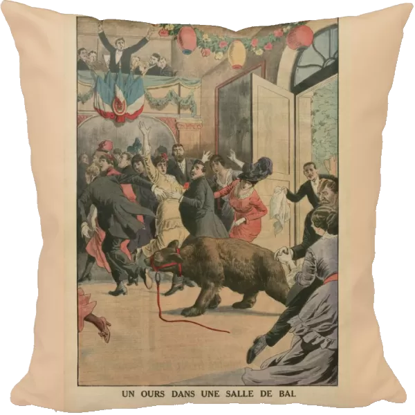 A Bear in a ballroom, back cover illustration from Le Petit Journal, supplement illustre