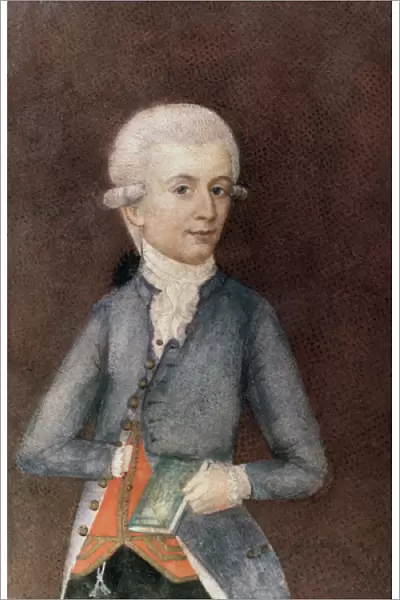 Wolfgang Amadeus Mozart, c. 1780 (miniature) (gouache, tempera, parchment)