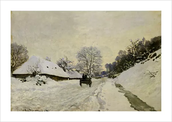 The Cart, or Road under Snow at Honfleur, 1865 (oil on canvas)