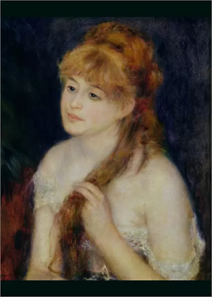 Young Woman Braiding her Hair, 1876 (oil on canvas)