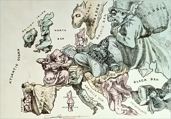 Comic map of Europe by Frederick Rose, c. 1870 (litho)