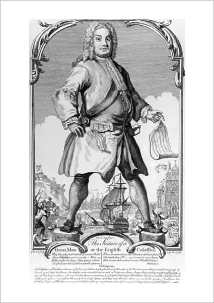 The Statue of a Great Man or the English Colossus, 1740 (engraving)