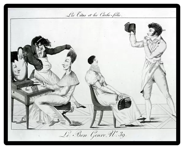 Le Bon Genre - Les Titus et les caches-folie, 1812 (etching)