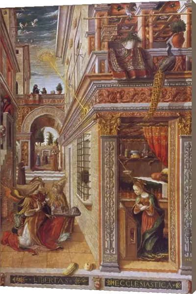 The Annunciation with St. Emidius, 1486 (tempera and oil on canvas) (for detail see