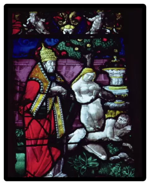Window depicting the Creation of Eve (stained glass)