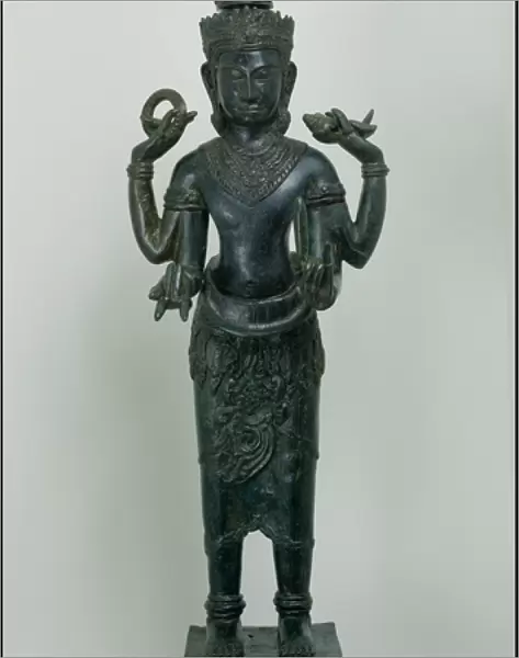 Statue of Vishnu in his triple form of Vishnu, Narayana and Vasudeva, Angkor Thom