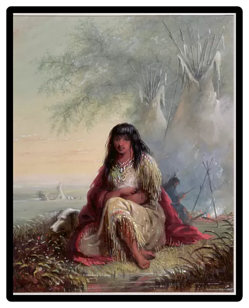 Sioux Indian Girl (w  /  c & gouache on paper)