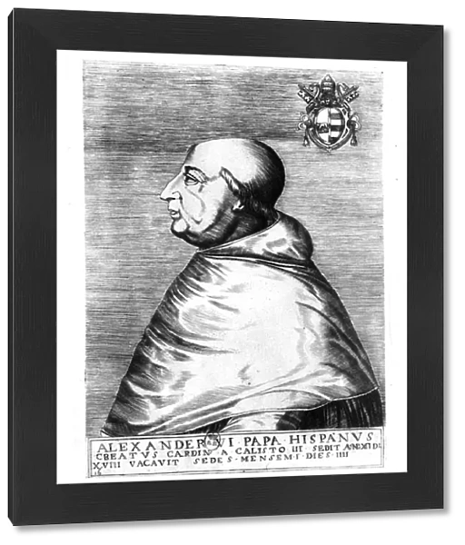 Portrait of Pope Alexander VI (1492-1503) 16th-17th century (engraving) (b  /  w photo)