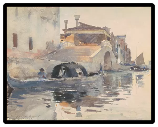 Canal Scene, Ponte Panada, Fondamenta Nuove, Venice, c. 1880-82 (w  /  c over pencil on paper)