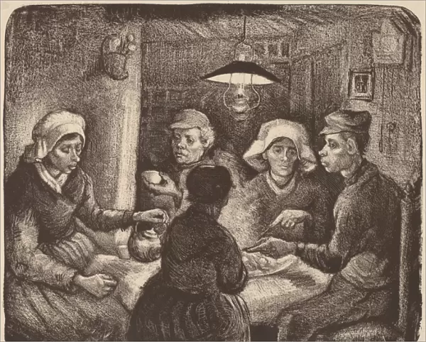 Potato Eaters, 1885 (lithograph in dark brown)