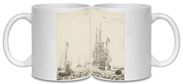 Dutch Ships near the Coast, early 1650s (oil on panel)