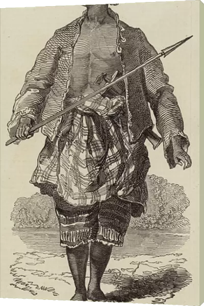 Malay Native of Borneo, sketched at Singapore (engraving)