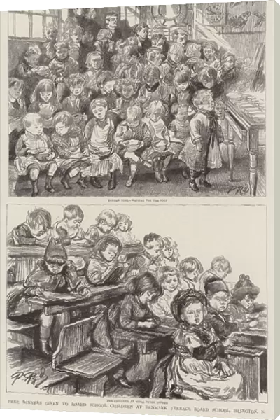 Free Dinners given to Board School Children at Denmark Terrace Board School, Islington, N (engraving)