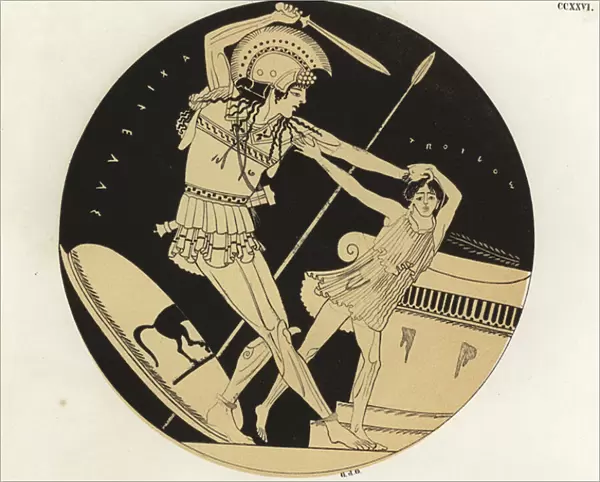 Death of Troilus (colour litho)