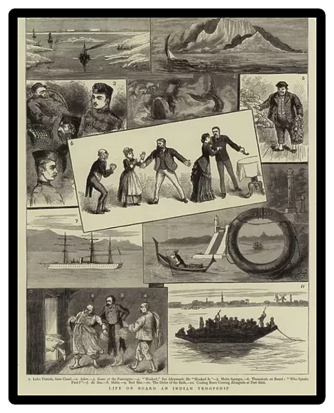 Life on Board an Indian Troopship (engraving)