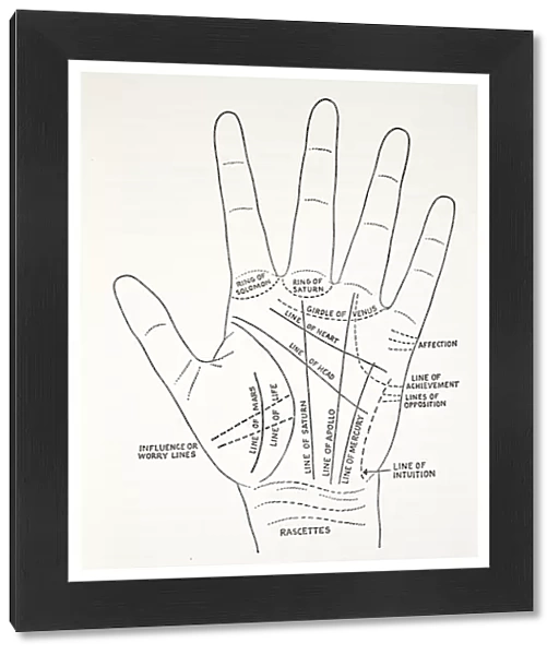 Basic Lines and lesser lines of the hand (litho)