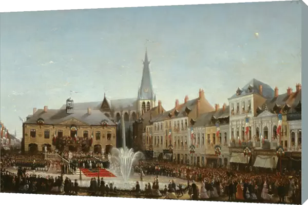 Ceremony of the inauguration of the water of the Lys in Tourcoing in 1863