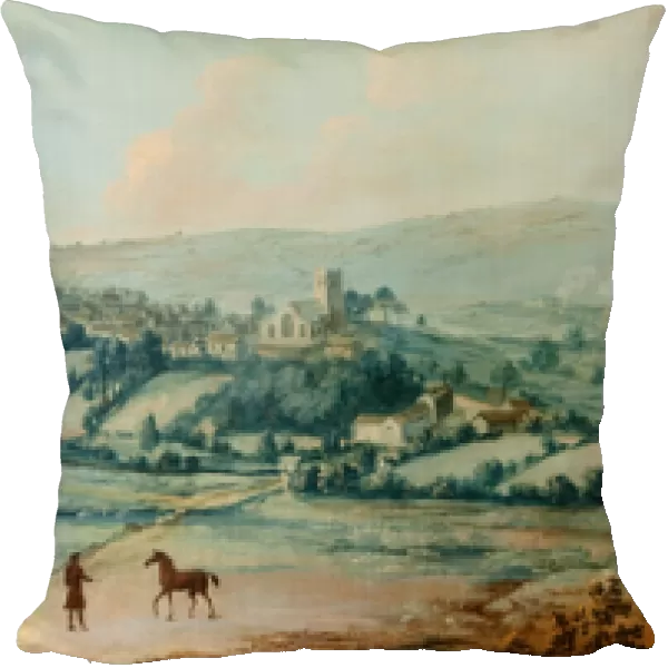Distant View of Clitheroe, c. 1730 (oil on canvas board)