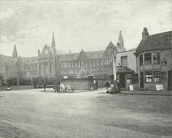 St. Pauls School, with the Old 'Red Cow, 'Hammersmith (b  /  w photo)