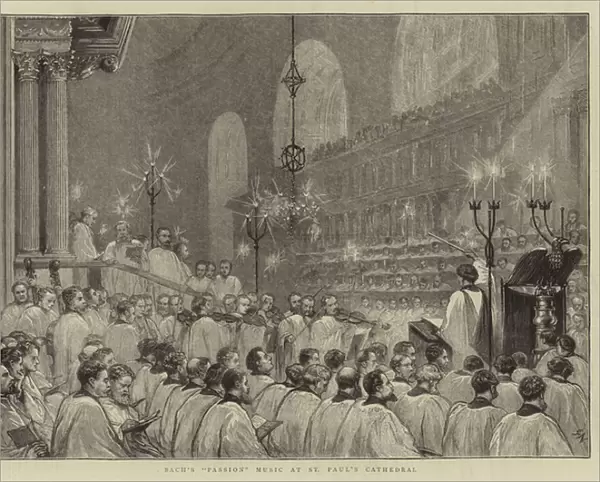 Bachs 'Passion'Music at St Pauls Cathedral (engraving)