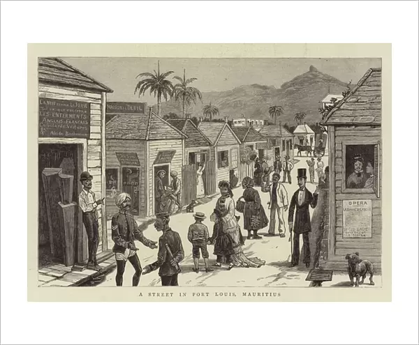 A Street in Port Louis, Mauritius (engraving)