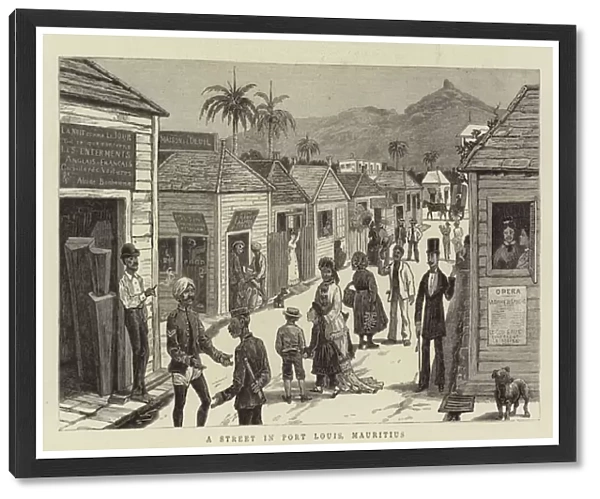 A Street in Port Louis, Mauritius (engraving)