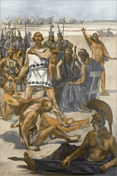 Illustration for the Iliad by Homer (colour litho)