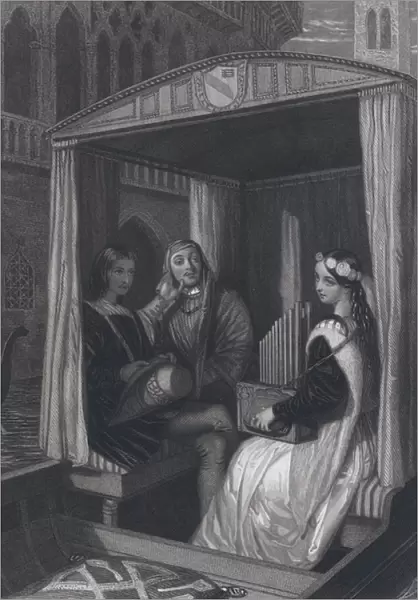 Lady Viola and her tutors (engraving)