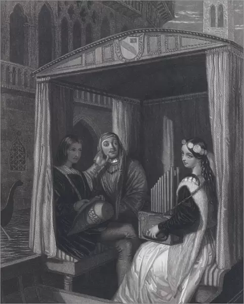 Lady Viola and her tutors (engraving)