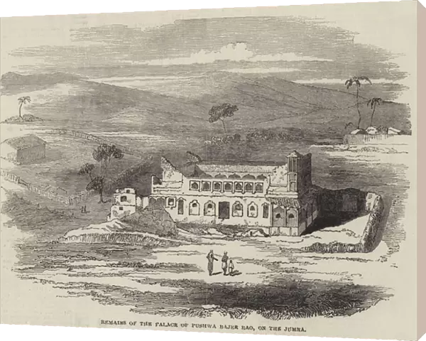 Remains of the Palace of Pushwa Bajee Rao, on the Jumna (engraving)