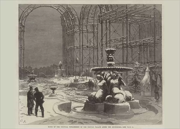 Ruins of the Tropical Department of the Crystal Palace after the Snowstorm (engraving)