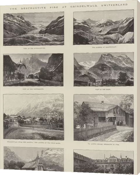 The Destructive Fire at Grindelwald, Switzerland (engraving)