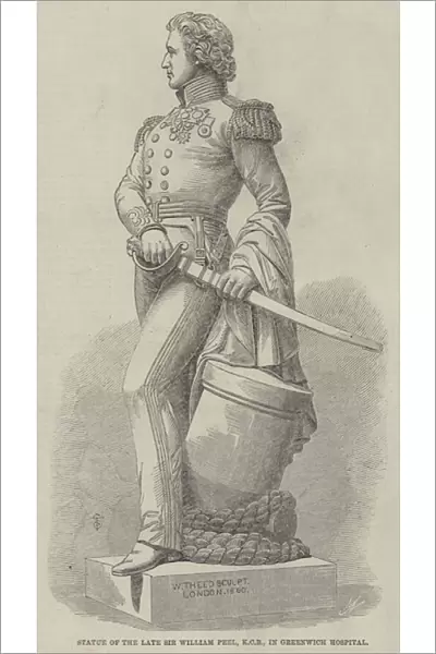 Statue of the late Sir William Peel, KCB, in Greenwich Hospital (engraving)