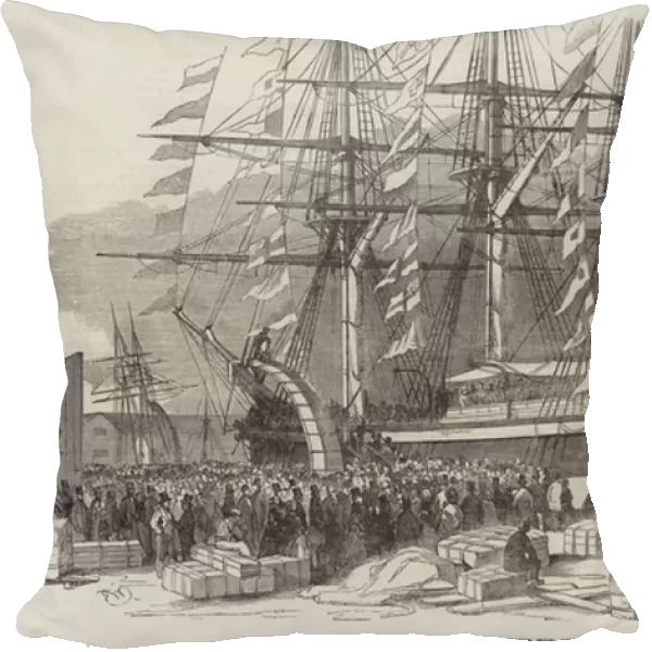 Departure of the 'Ballengeich'Emigrant Ship from Southampton (engraving)