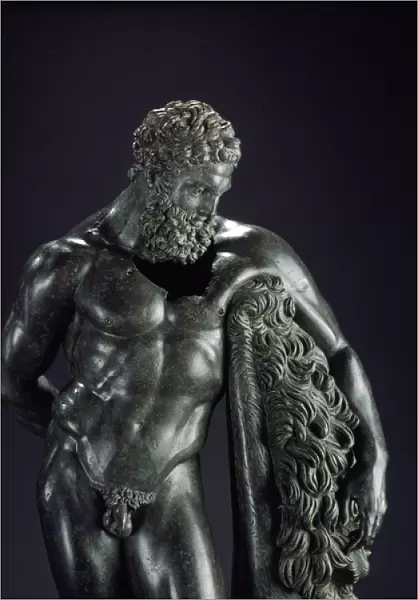 Heracles at rest. Detail. 4th century BC (Bronze sculpture)
