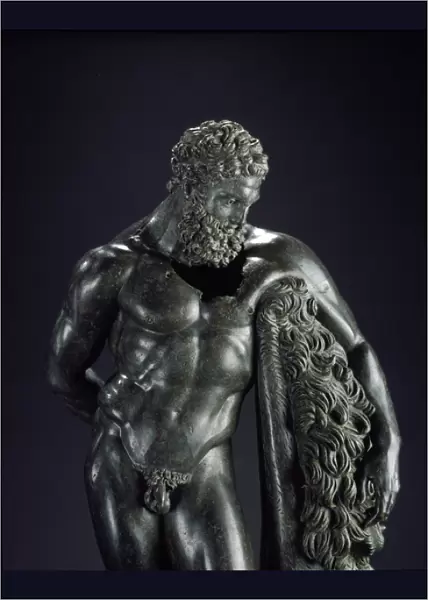 Heracles at rest. Detail. 4th century BC (Bronze sculpture)