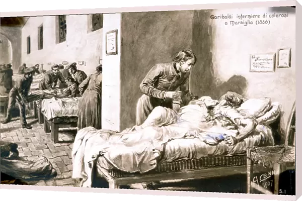 The Italian patriot Giuseppe Garibaldi (1807-1882) nurse