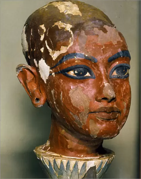 Egyptian antiquitis: portrait of the young pharaoh Tutankhamun