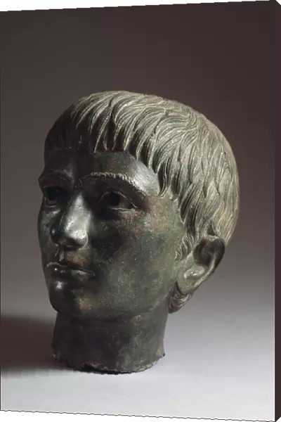 Etruscan civilization: head of young man (Etruscan art, head of young man