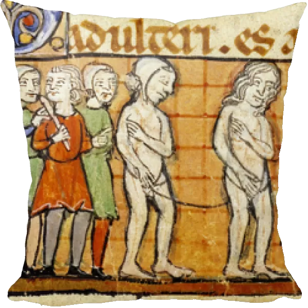 Adultere and its punishment: caught in flagrant delit, the adulteres man
