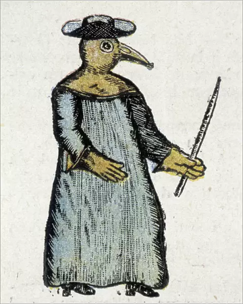 A doctors dress in times of plague, 1721, 19th century (engraving)