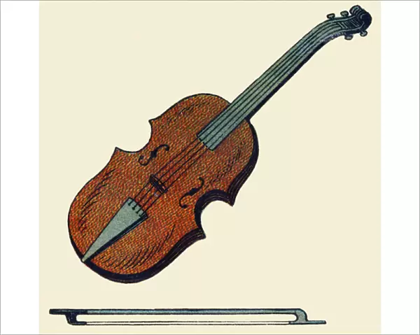 Violin. Engraving in 'ABC indechirable on varnished canvas'. A