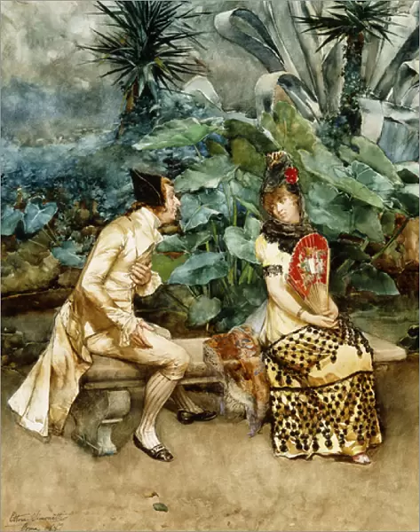 A Declaration of Love, 1887 (watercolour on paper)
