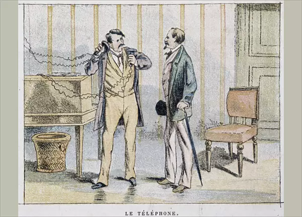 Cartoon image on the Phone, 19th century