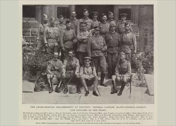 The Anglo-Russian Disagreement at Tientsin, General Gaselee, Major-General Barrow, and Officers of the Staff (b  /  w photo)